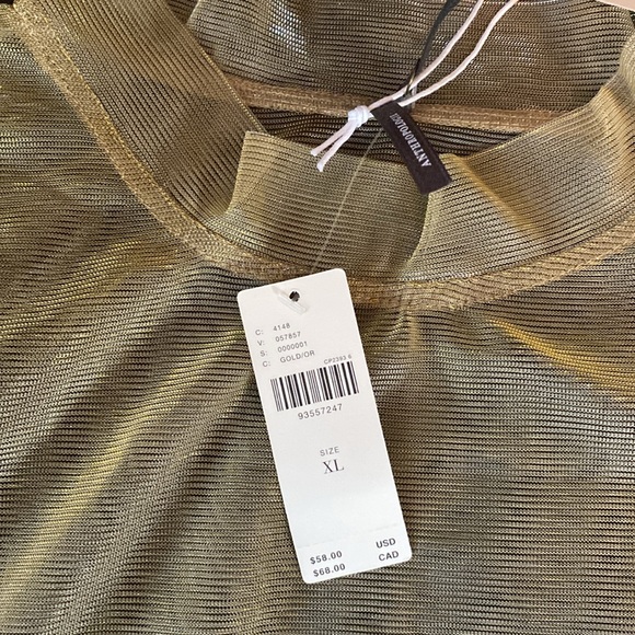 BRAND NEW Anthro sheer gold top XL - Picture 3 of 3